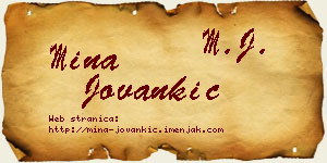 Mina Jovankić vizit kartica